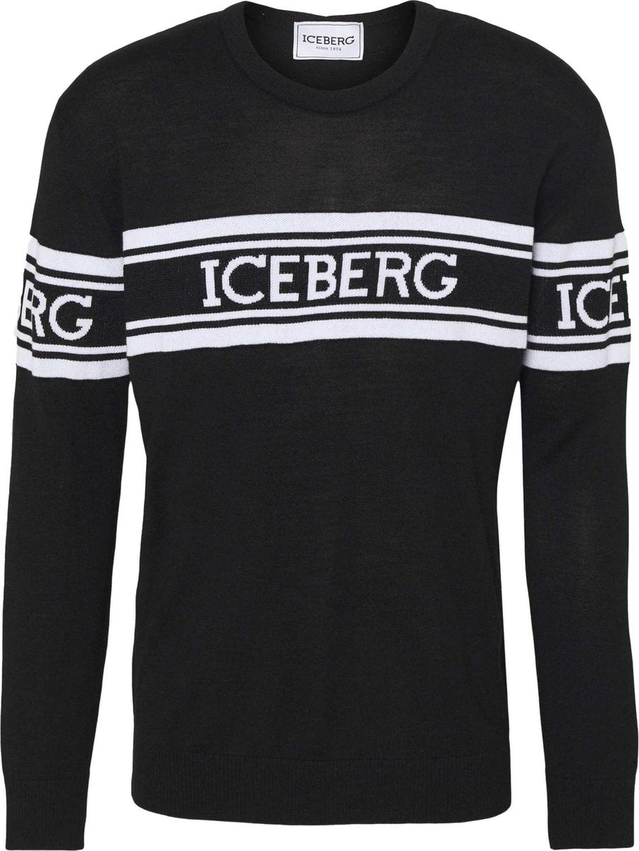 Iceberg Logo Sweater Zwart  heren maat S