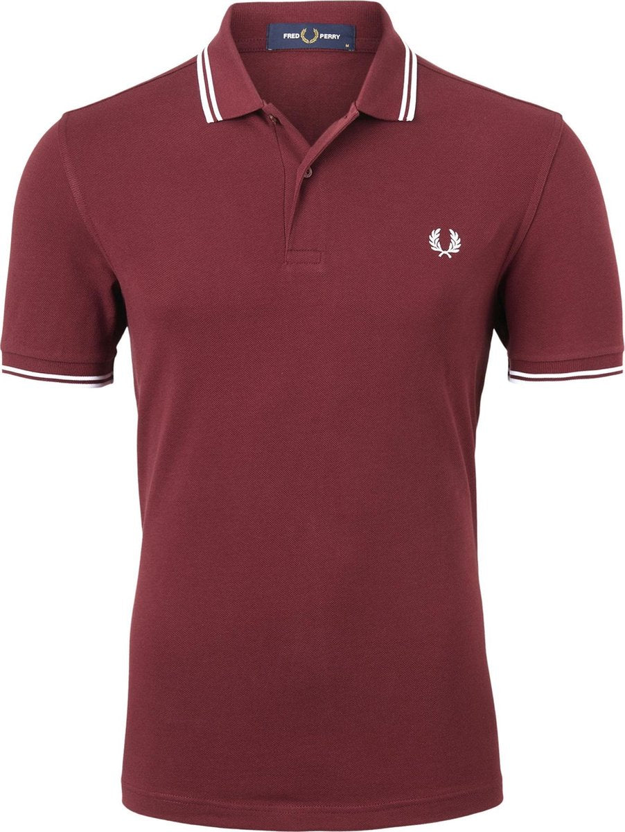 Fred Perry M3600 polo twin tipped shirt - heren polo Port / White / White -  Maat: 3XL