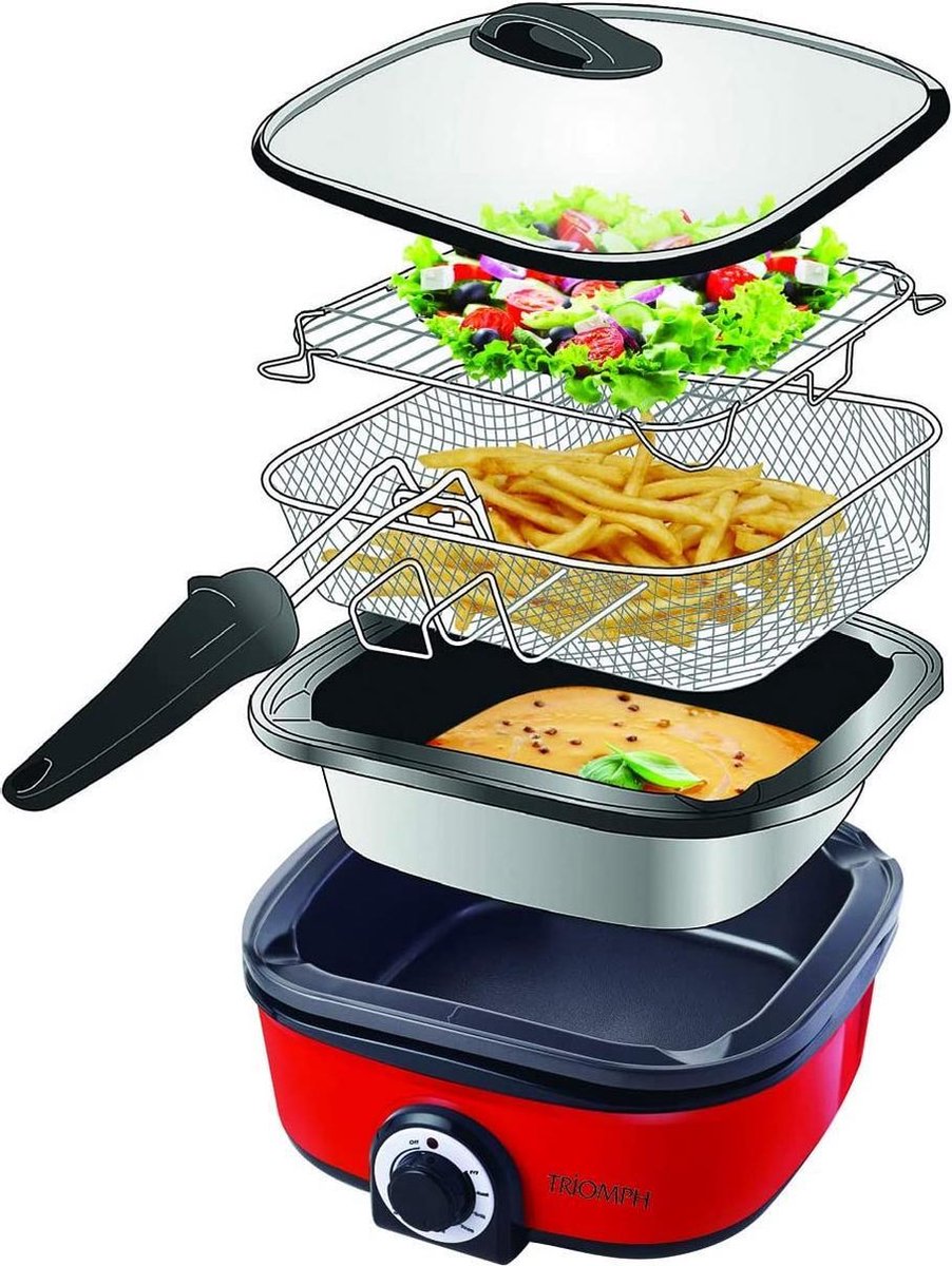 TRIOMPH etf1672 Multicooker 12 in 1 – 5 l – 1400 W rot 5 Liter