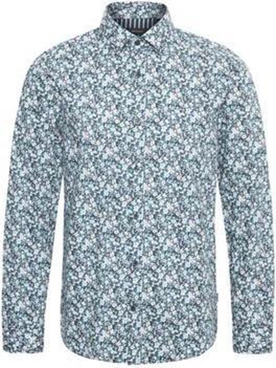 Matinique Overhemd MAtrostol B5 Bloemen Storm Blue (30205137 - 174421)