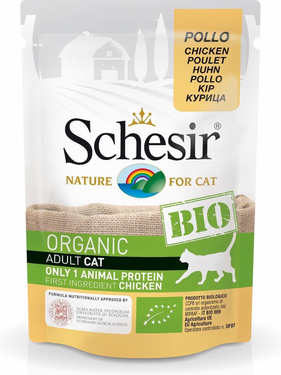 Schesir natvoer bio 85 gram kip adult