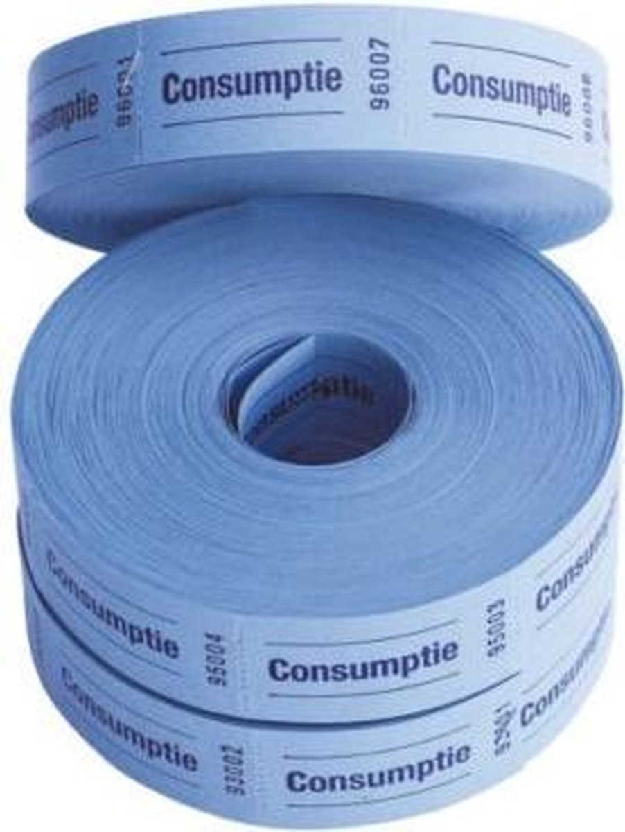 Consumptiebon combicraft 57 x 30 mm 2-zijdig blauw
