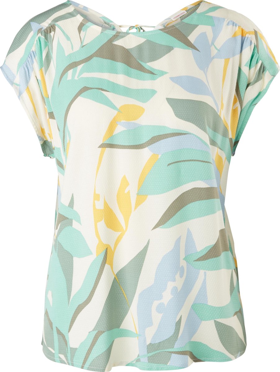 s.Oliver Blouse dames - Korte mouw - Groen - Maat XL (42)