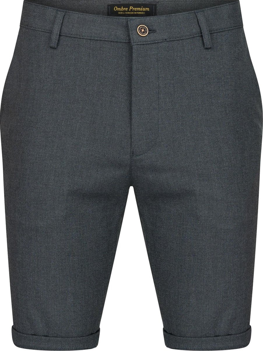 Chino - short - heren - donkergrijs