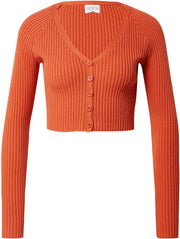 Glamorous gebreid vest Oranjerood-12 (L)