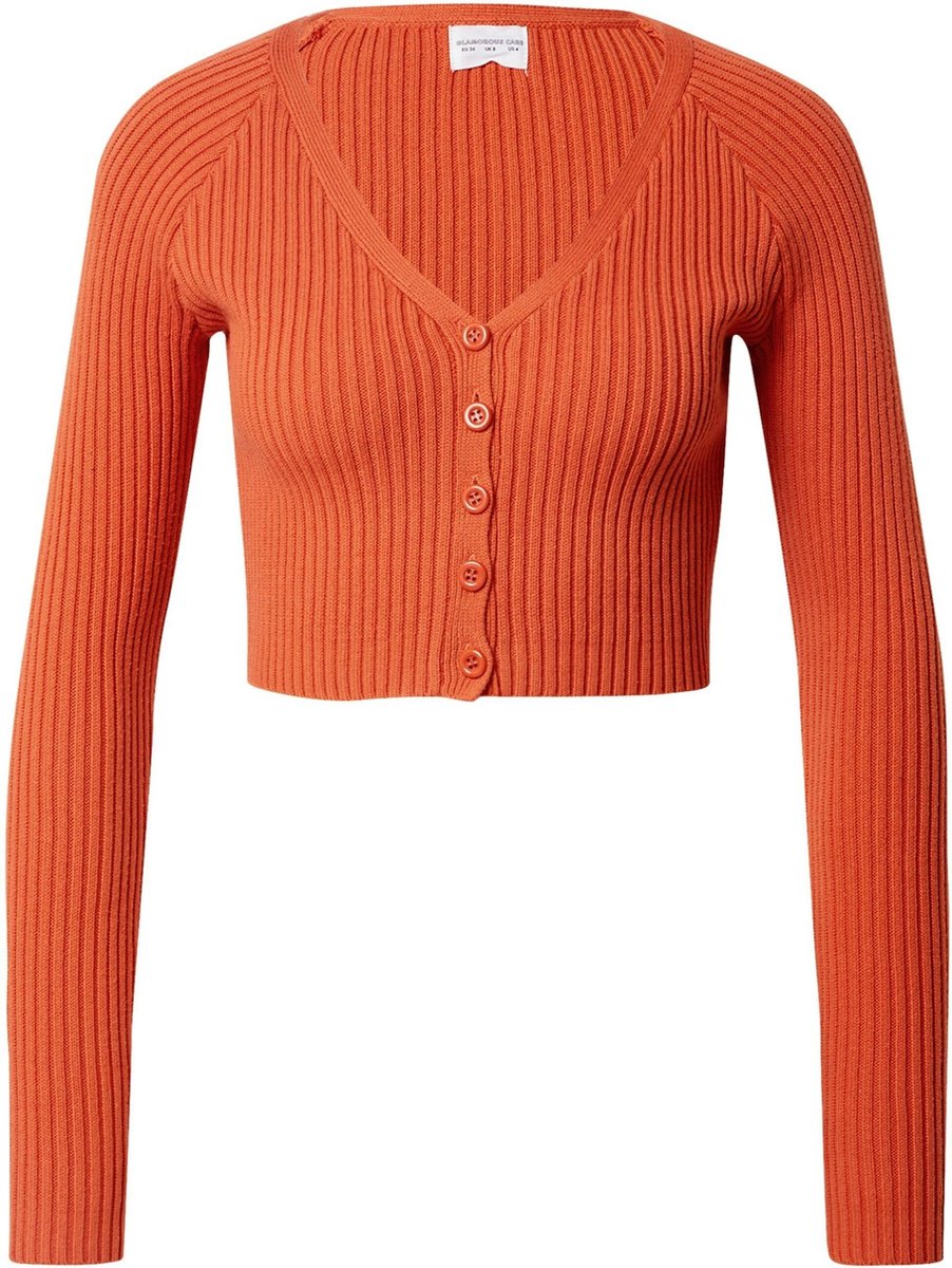Glamorous gebreid vest Oranjerood-12 (L)