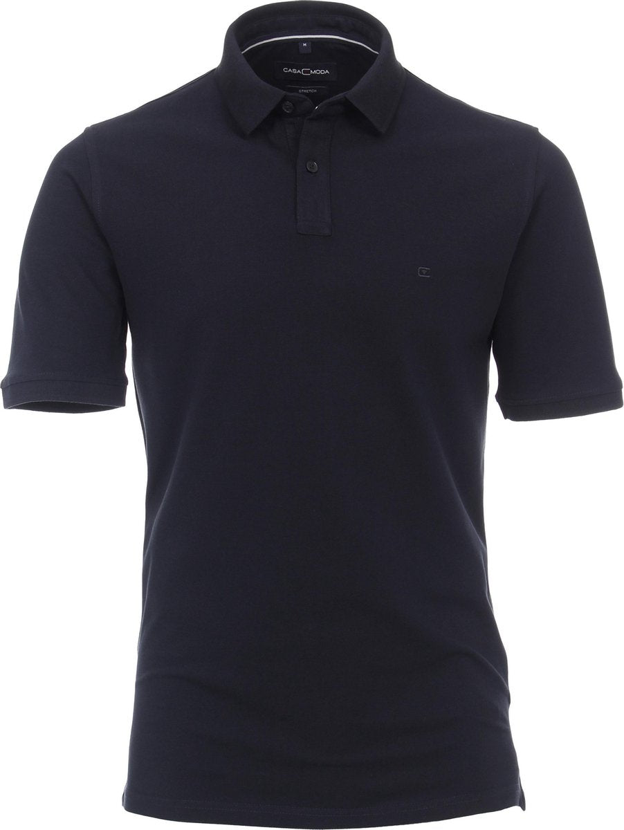 CASA MODA comfort fit poloshirt - stretch - marine blauw -  Maat: 3XL