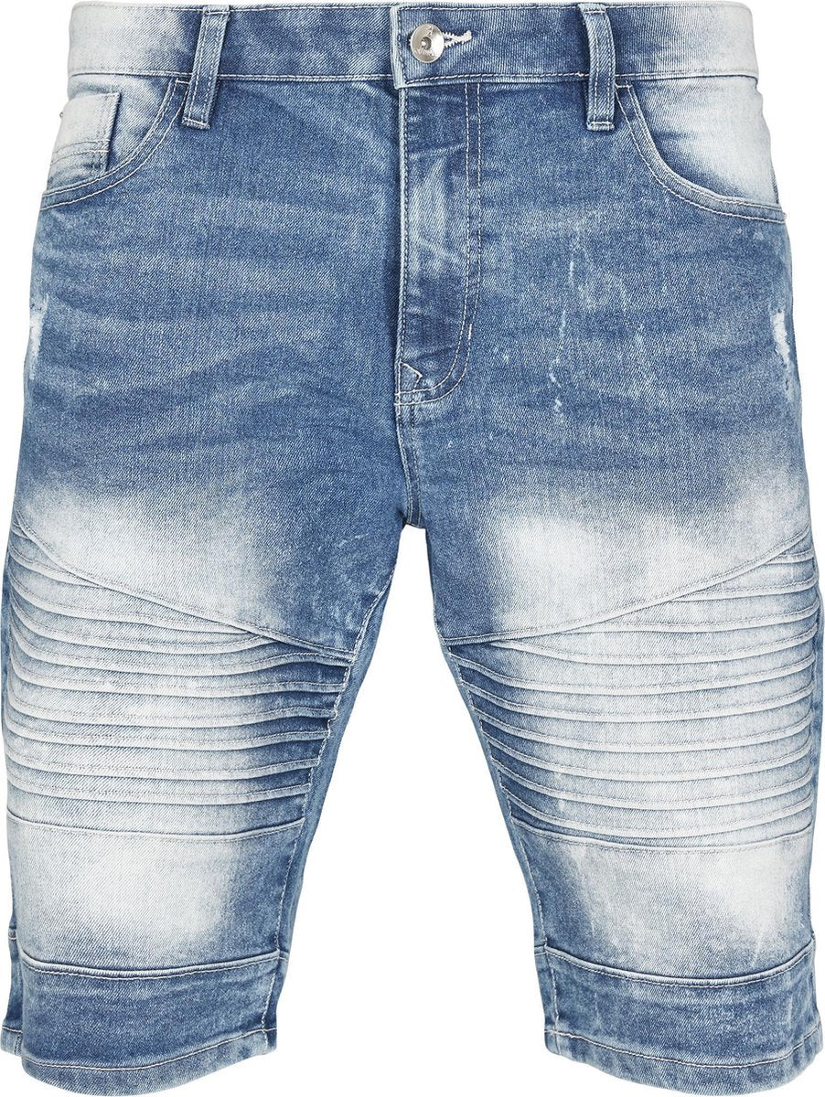 Heren Korte Broek Biker Denim Shorts lightblue