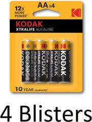 16 Stuks (4 Blisters a 4 st) Kodak Xtralife AA Alkaline Batterijen