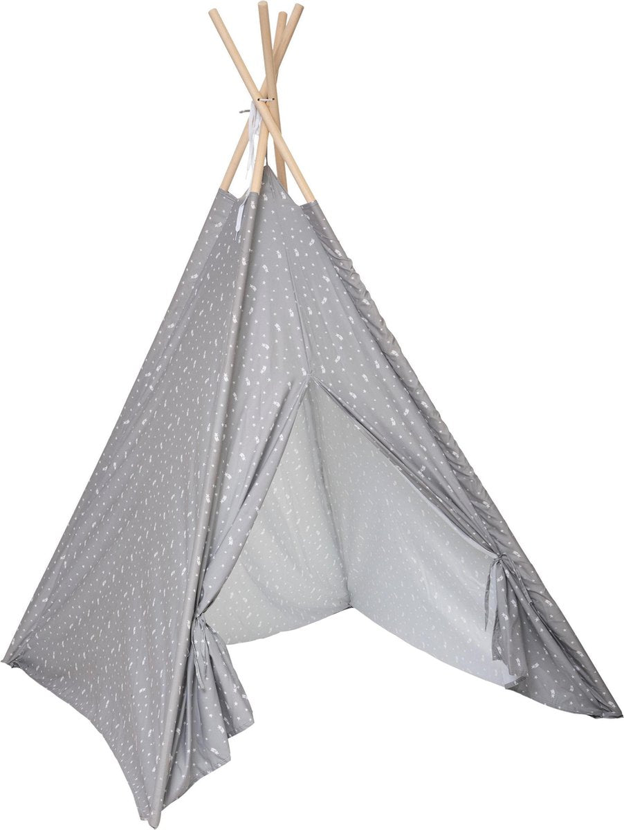Atmosphera Kinder-tipi tipi wigwam polyester - Speeltent - H160 cm - Speeltent - Donkergrijs