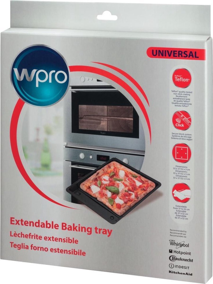 WPRO - Universele Bakplaat - Verlengbaar 37x52 Cm - 484000008435
