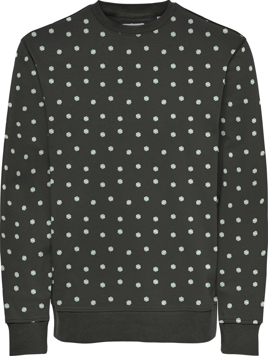 ONLY & SONS ONSFLOSSIE REG AOP CREWNECK Heren Trui - Maat M
