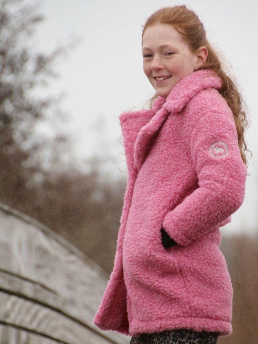 Alwero "Jas Moods Junior 100% wol" Roze - 116-122