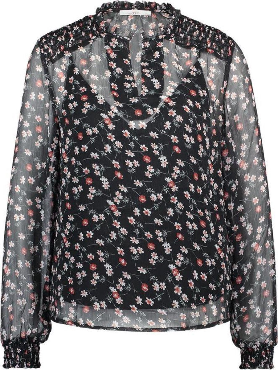 Aaiko zwarte transparante blouse met top eronder - valt kleiner - Maat S