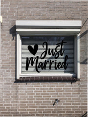 Bruiloft - trouwen - raamsticker - just married - pas getrouwd - samen - versiering