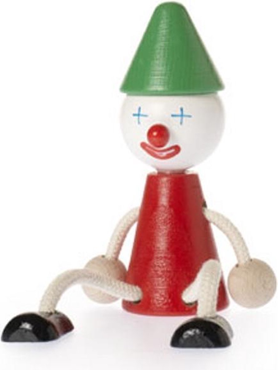 Zitfiguur hout gekleurd clown