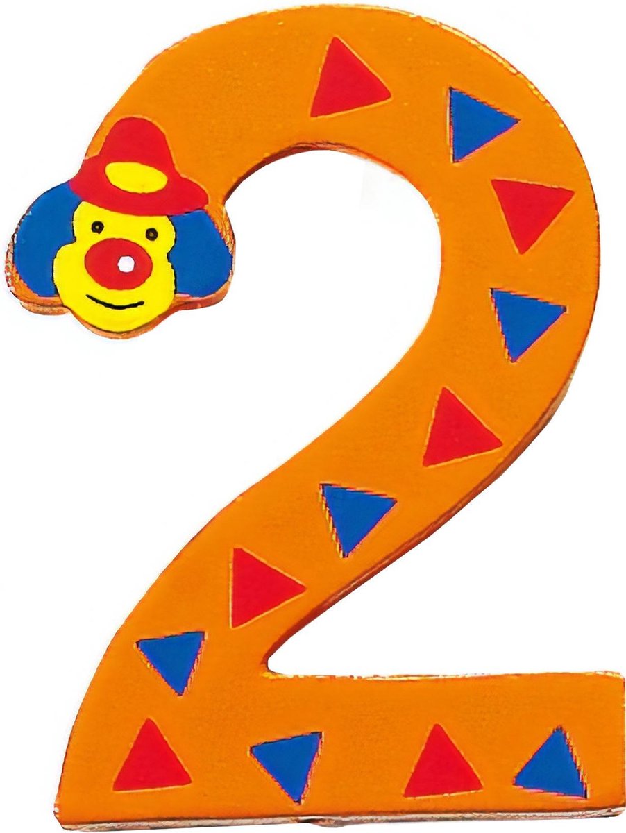 Small Foot Cijfer 2 Clowns Hout 8 Cm