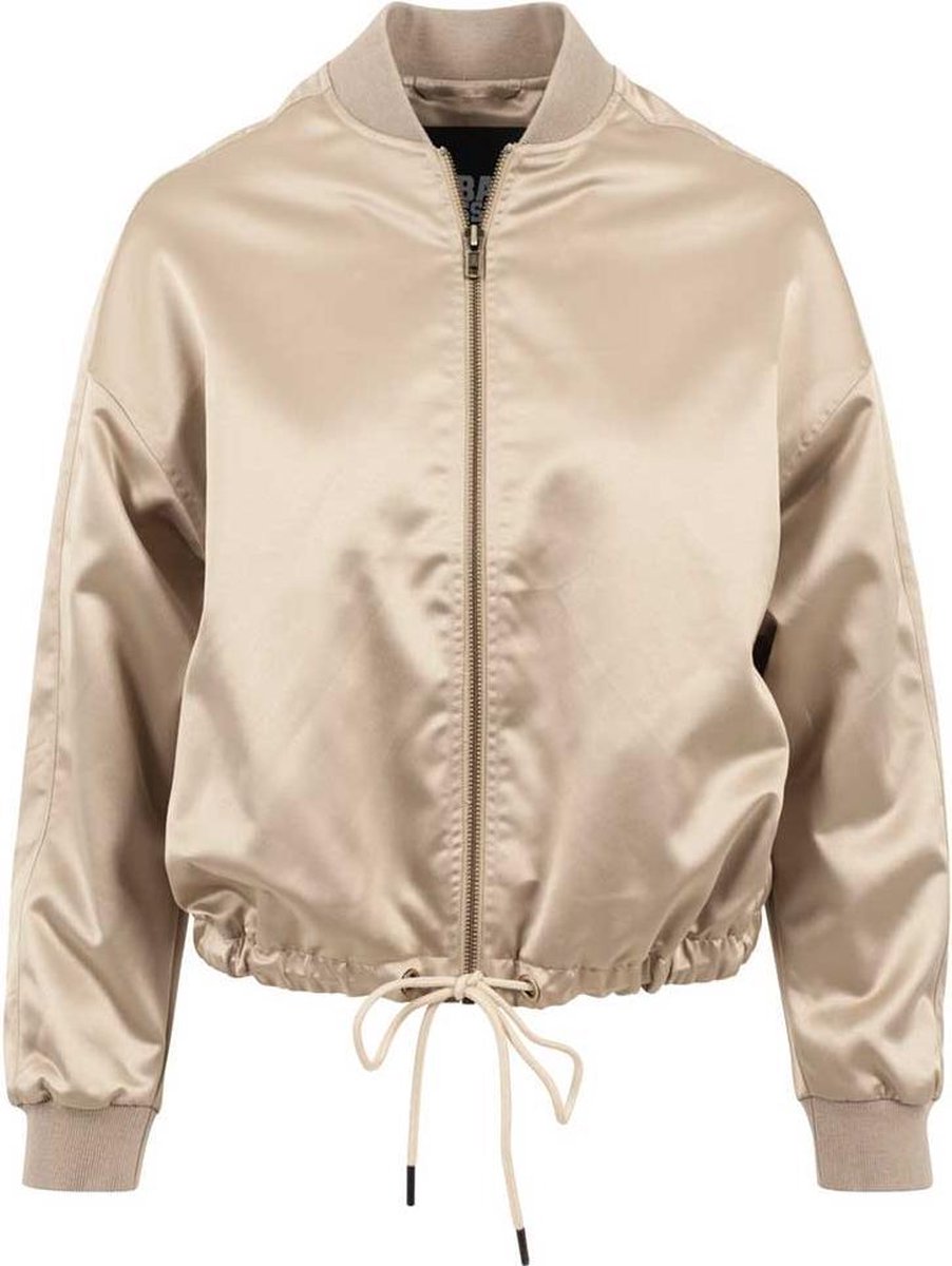 Urban Classics Jacket -XS- Kimono Blouson Satijn look Goudkleurig
