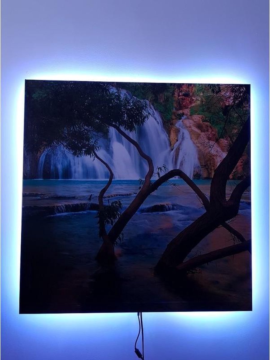 Infrarood verwarmd canvasdoek met eigen foto en LED verlichting 40x120cm 150 Watt