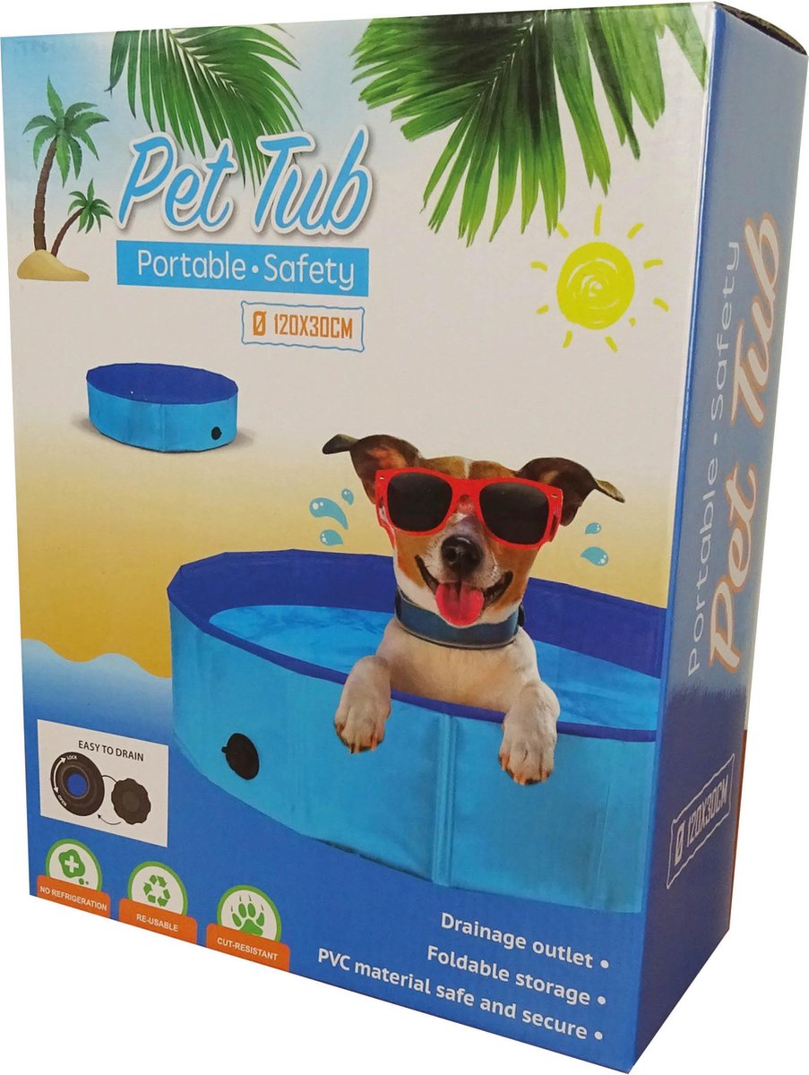 hondenzwembad 120 x h30 cm -zwembad voor honden - honden zwembad- hondenbad