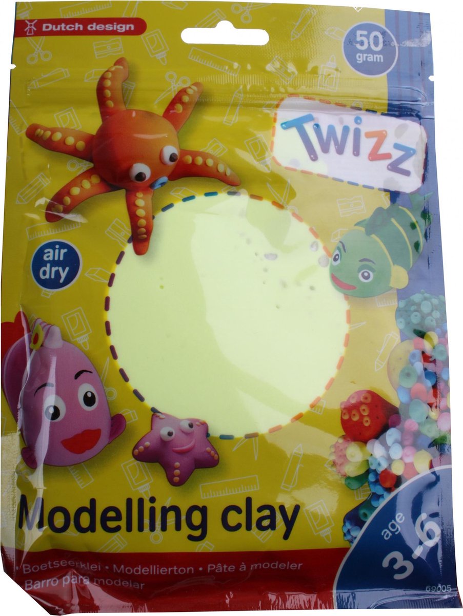 Twizz Boetseerklei 13 X 14 Cm Fluor Geel
