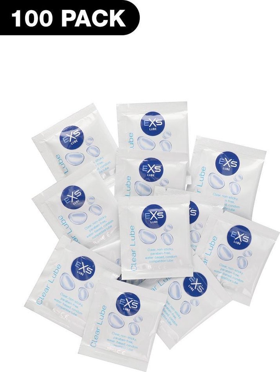 EXS Clear Lube Sachets 100 pack - 10 ml - Lubricants - clear - Discreet verpakt en bezorgd