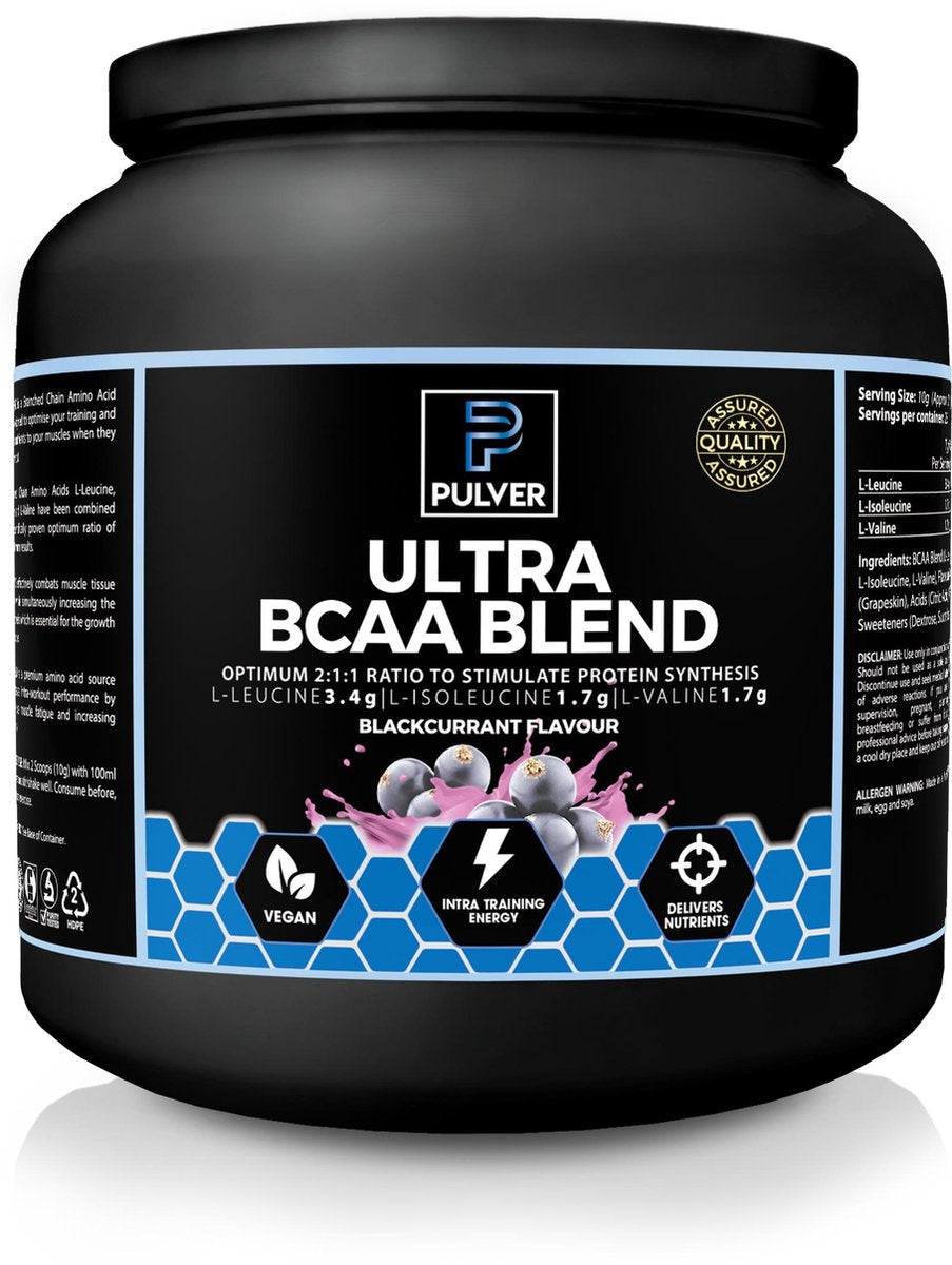 Pulvernutrition BCAA Amino - Aminozuren - 250 gram (30 servings) - Zwartebes