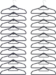20 fluwelen kleerhanger 10 haakjes organisator anti-slip overhemd hanger pak hanger grijs