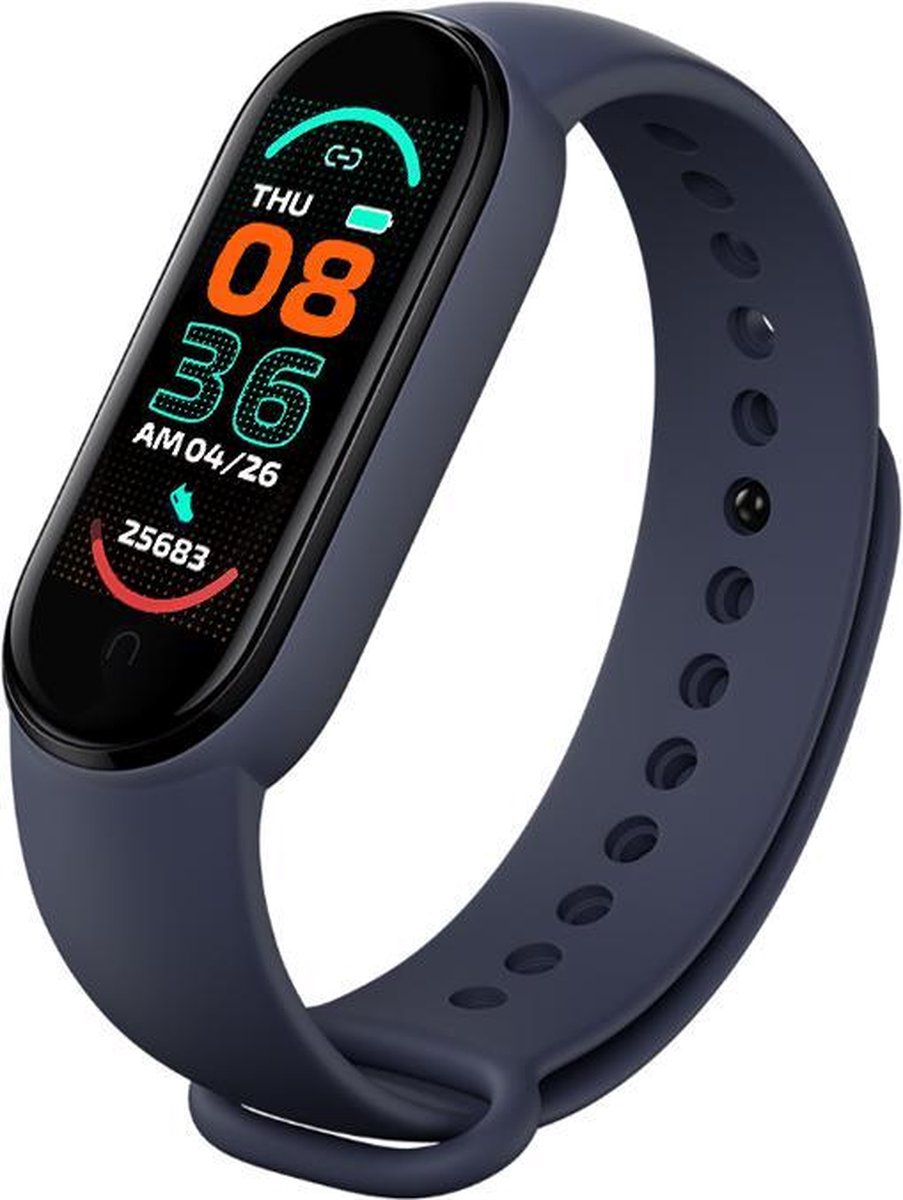 Smartwatch Stappenteller - Sport horloge - Activity Tracker - Bloeddrukmeter - Hartslagmeter - Afstandmeter - Calorieënteller - Fitness Tracker - Zuurstofmeter - Alternatieve Fitbit- Kleur Donker Blauw - Cadeau - Gratis verzending