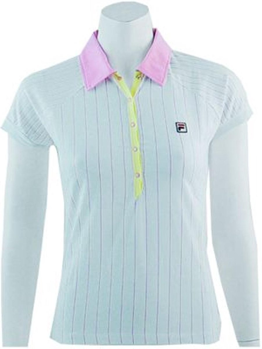 Fila Polo Jersey - Sportpolo -  Dames - Maat S - White;Pink;Yellow