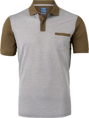 OLYMP modern fit poloshirt - lichtbruin -  Maat: 3XL