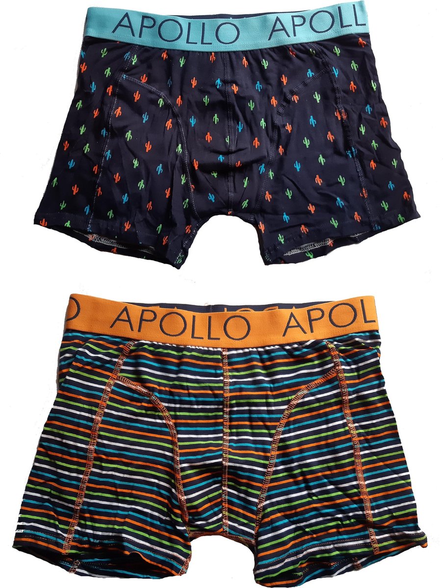 Apollo - boxershort heren - 2 - Pack - Blauw - Maat XL