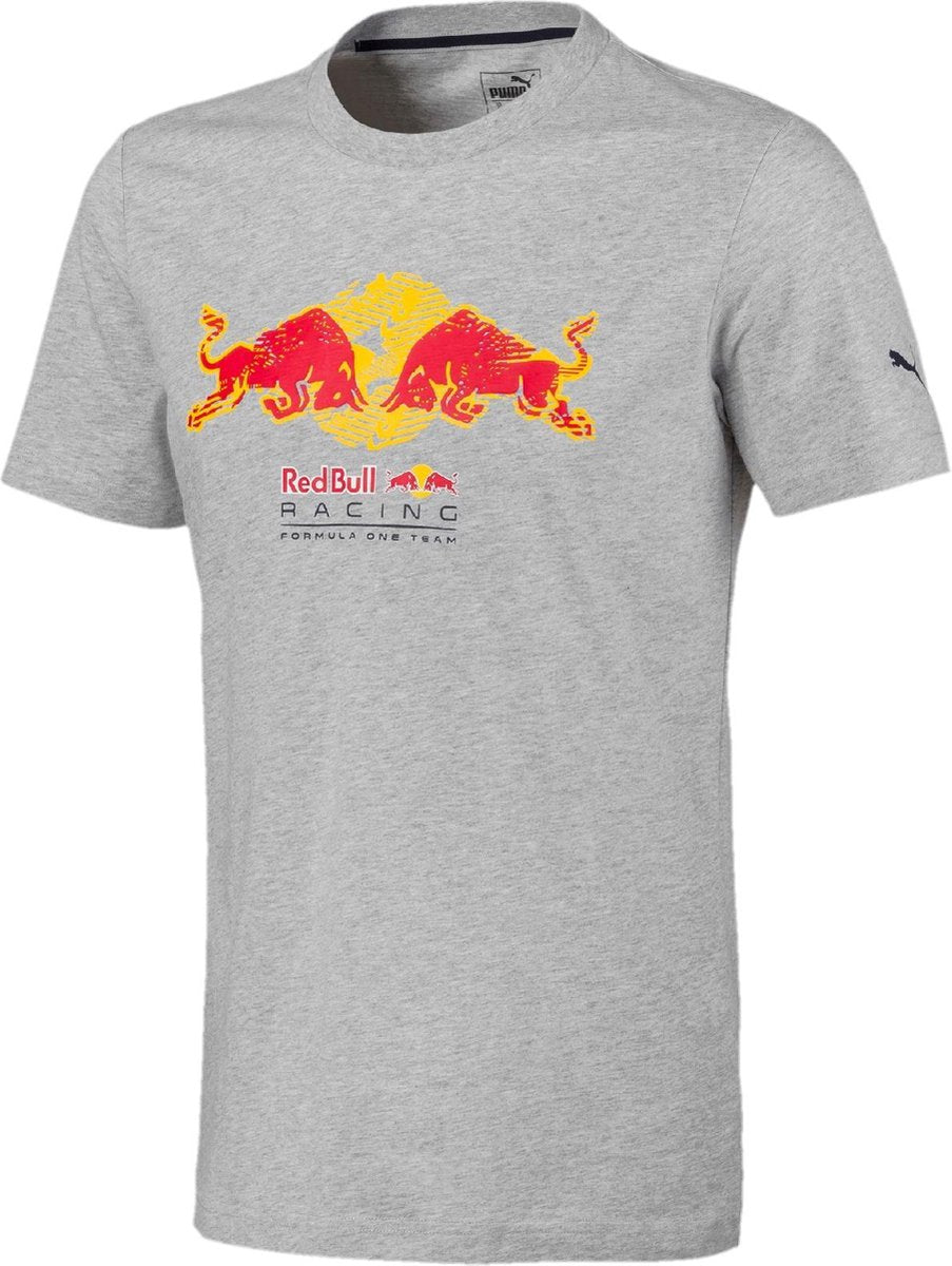 PUMA Red Bull Racing Double Bull Tee Heren Sportshirt - Light Gray Heather - Maat L