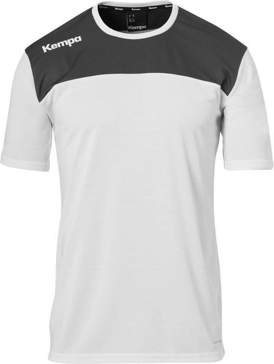 Kempa Emotion 2.0 Shirt Korte Mouw Wit-Antraciet Maat L
