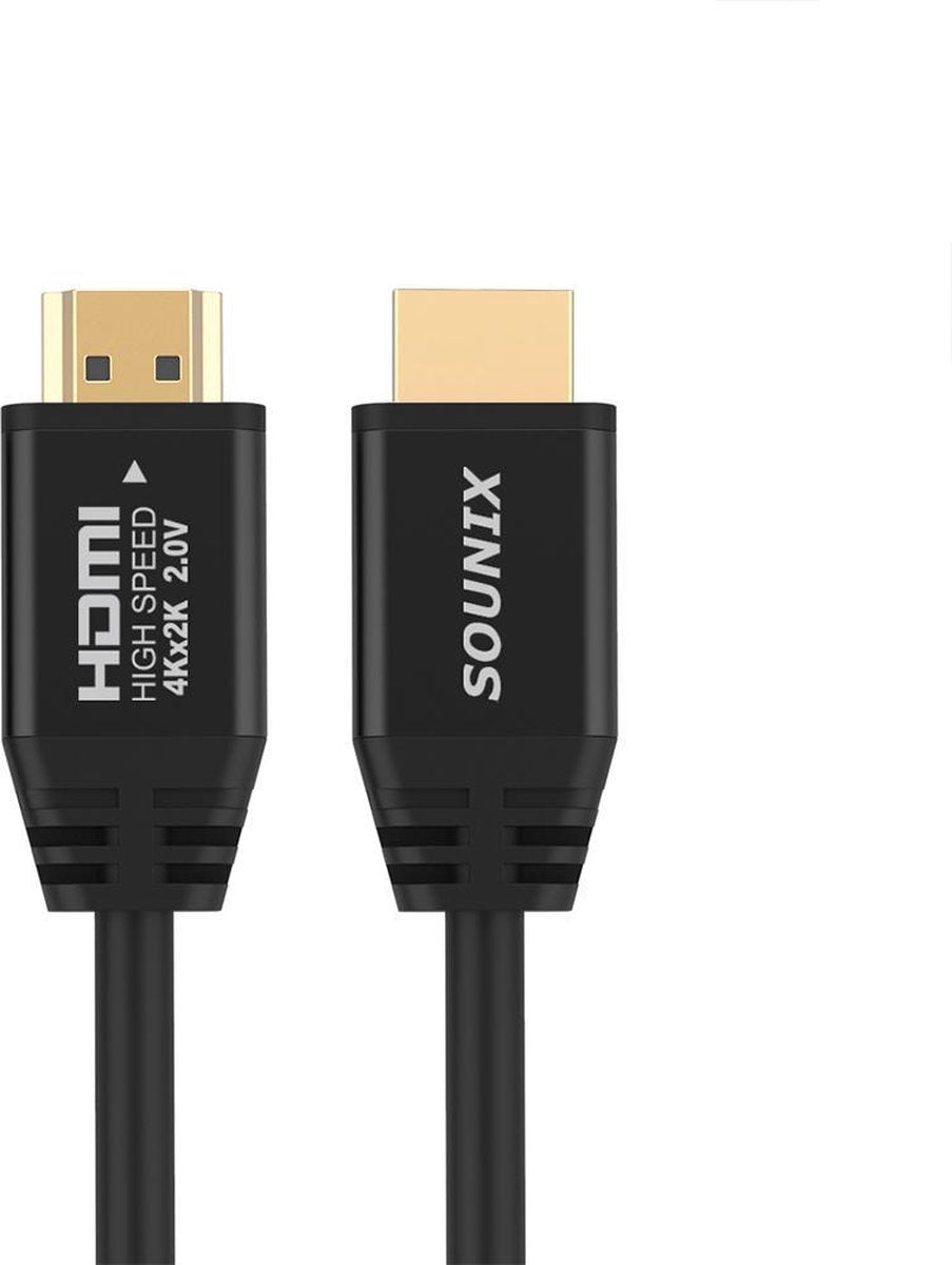 Sounix plated braided wire 2M / HDMI Kabel 2.0 Gold Plated - High Speed Cable - 18GBPS - Full HD 1080p - 3D - 4K (60 Hz)- Ethernet - Audio Return Channel - HDMI naar HDMI - Male to Male - Voor TV+DVD+Laptop+Tablet+PC +Beeldscherm + Beamer