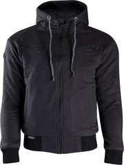 CLAW Mortal Slim Fit Kevlar hoody - heren hoodie motorjas voor motor en scooter - Zwart - Maat 4XL