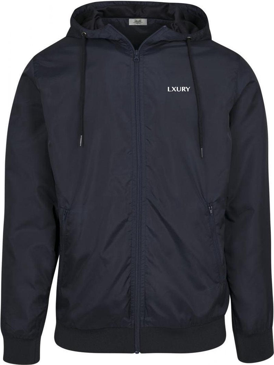 LXURY Regenjas/Windjas Donker Blauw Maat M - Jas - Sportjas - Trainingskleding - Hardloopjas - Sportkleding - Heren - Dames - Unisex