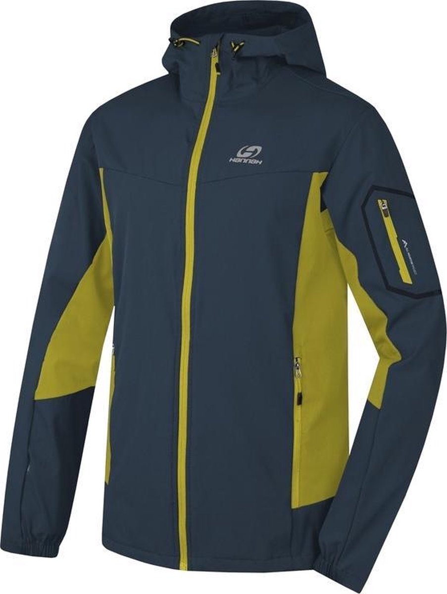 Hannah Softshell Jas Ramsey Heren Polyamide Navy/geel Maat L