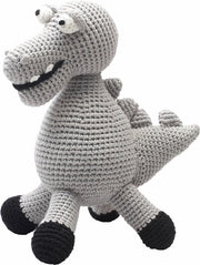 Naturezoo Knuffeldier Krokodil Xl Gehaakt 40 Cm Grijs