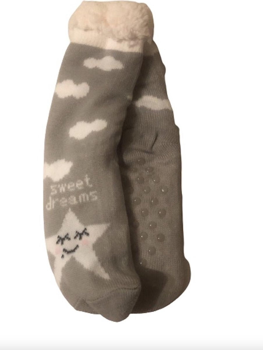 Premium Kwaliteit Huissokken Set | Gevoerde Happy Socks | One Size / Unisex | Grijs