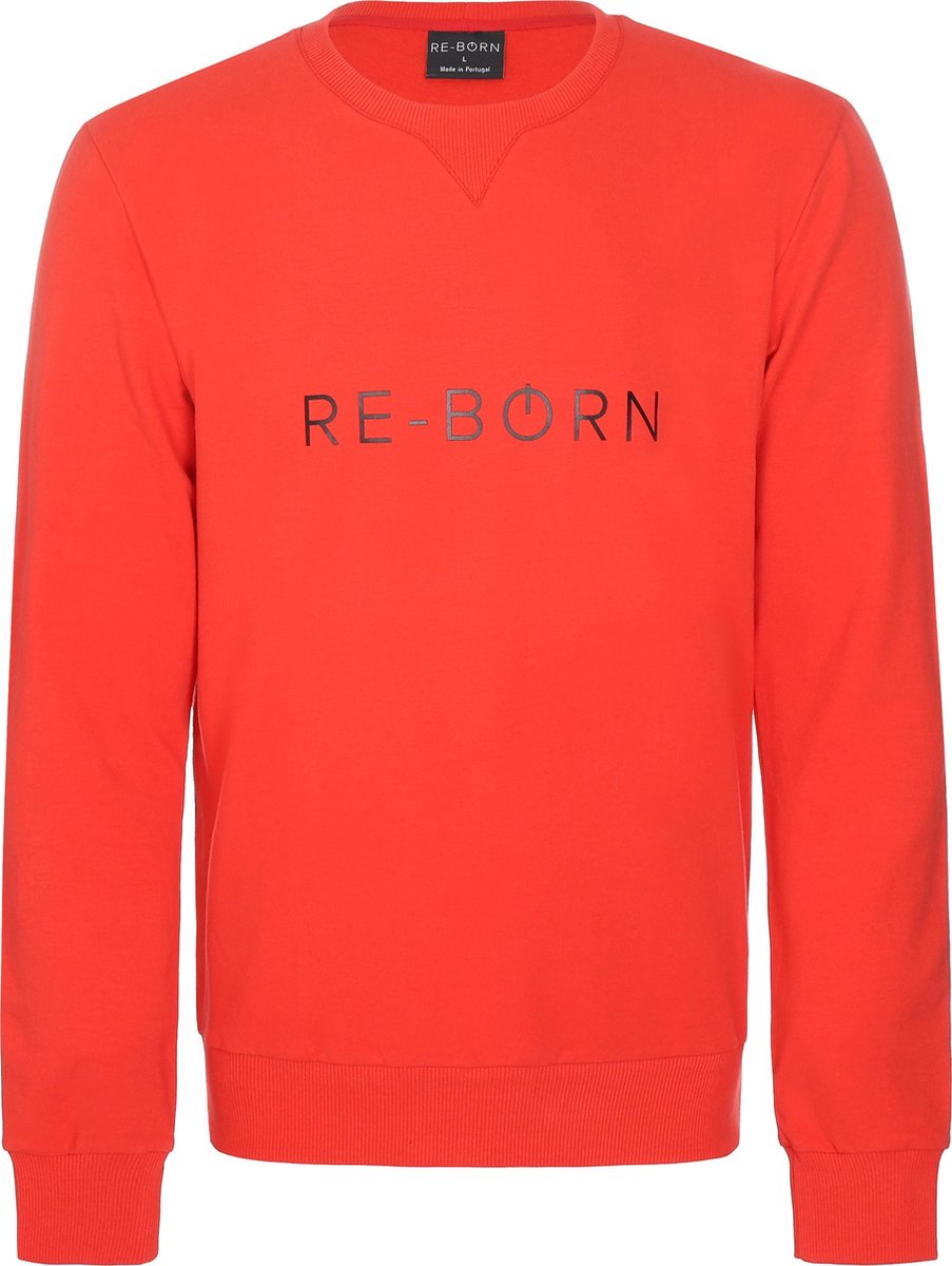 Re-Born Ronde Hals Trui Lange Mouw Heren - Rood - Maat S