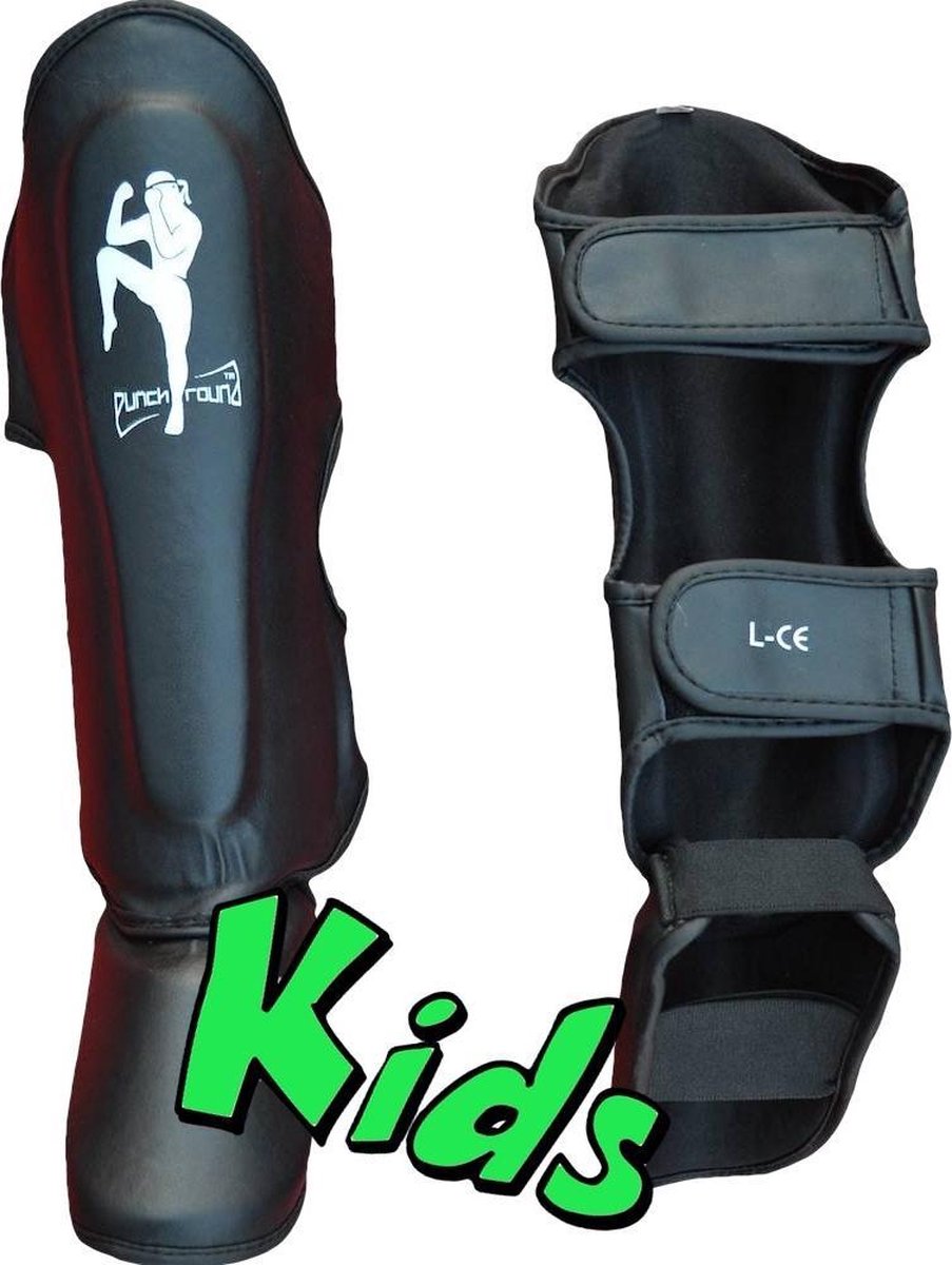 Punch Round Kids Muay Thai Fighter Kickboks Scheenbeschermers 10 jaar | Scheenbeen lengte 30 cm