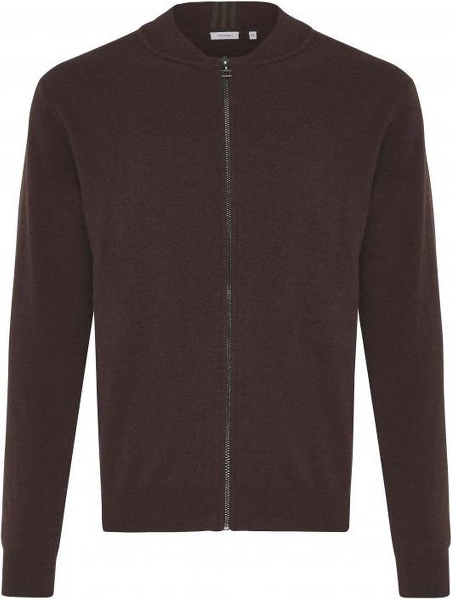 Tresanti Heren Vest Met Rits Bruin Wol Regular Fit - S