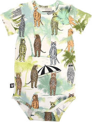 HEBE - romper - korte mouwen - dierenprint - Maat 62/68