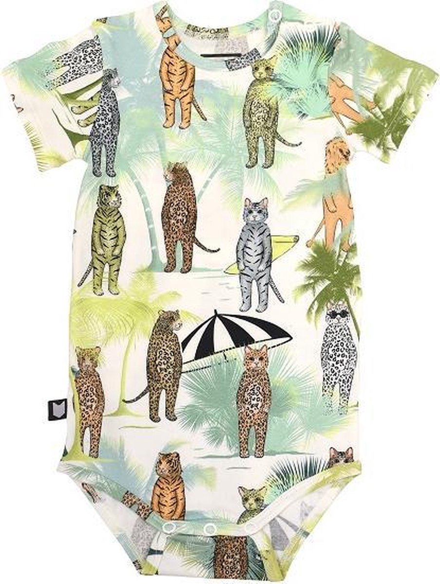 HEBE - romper - korte mouwen - dierenprint - Maat 62/68