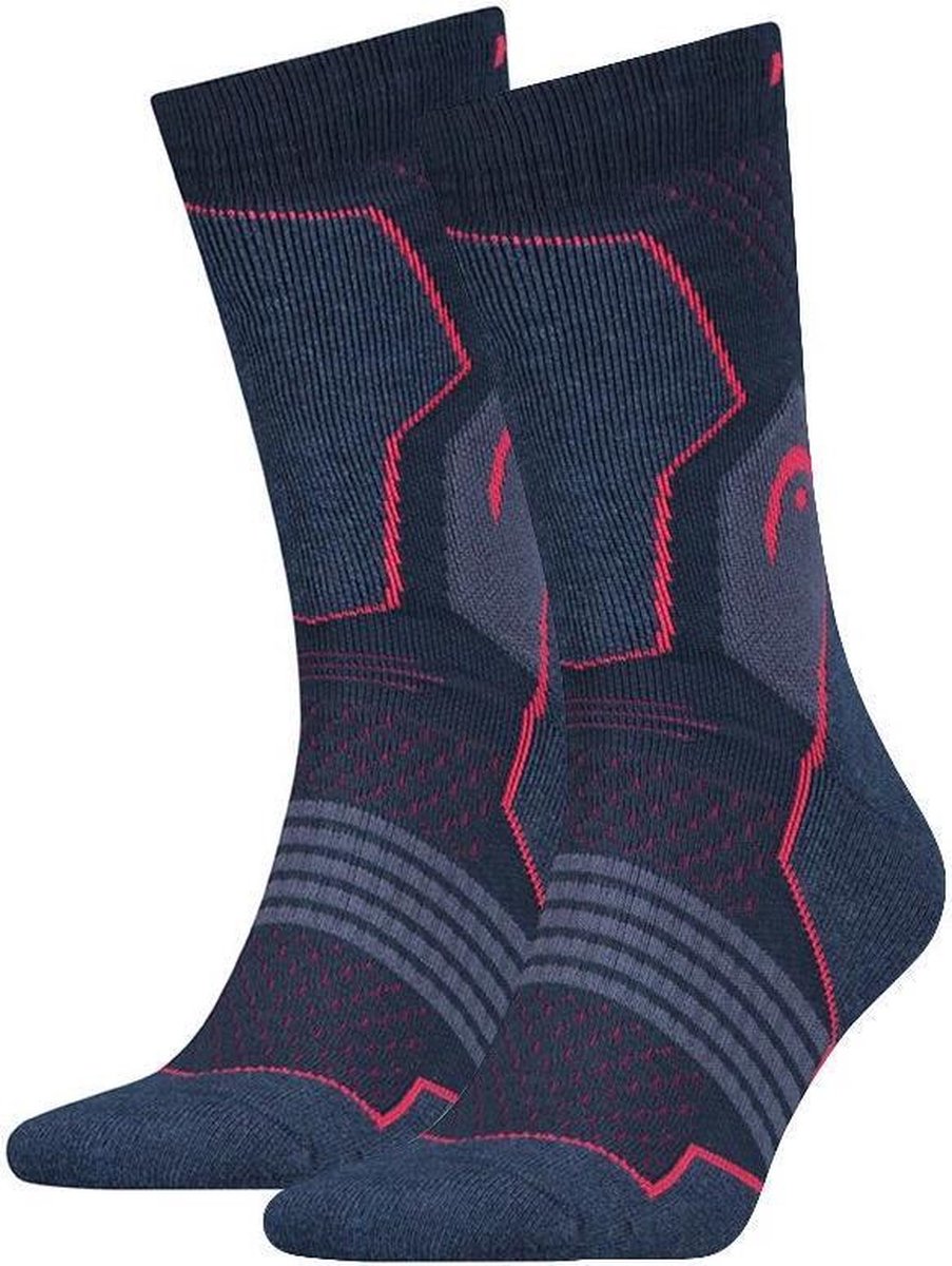 HEAD - hiking 2-pack crew roze/blauw - 35-38