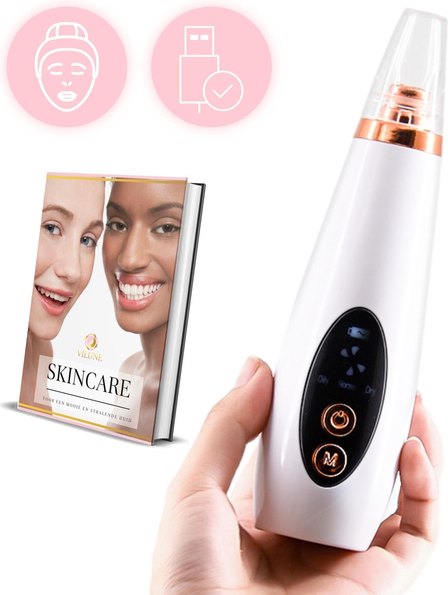 Blackhead Remover - Mee Eters Verwijderen - Mee Eter Verwijderaar - Gezichtsborstel - Gezichstreiniger Elektrisch - Porienreiniger - Blackhead Vacuum Cleaner - E-book
