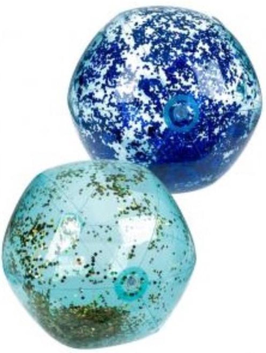 Opblaasbare strandbal met holografische glitter