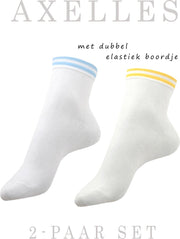 Witte enkelsokken dubbel elastisch boordje