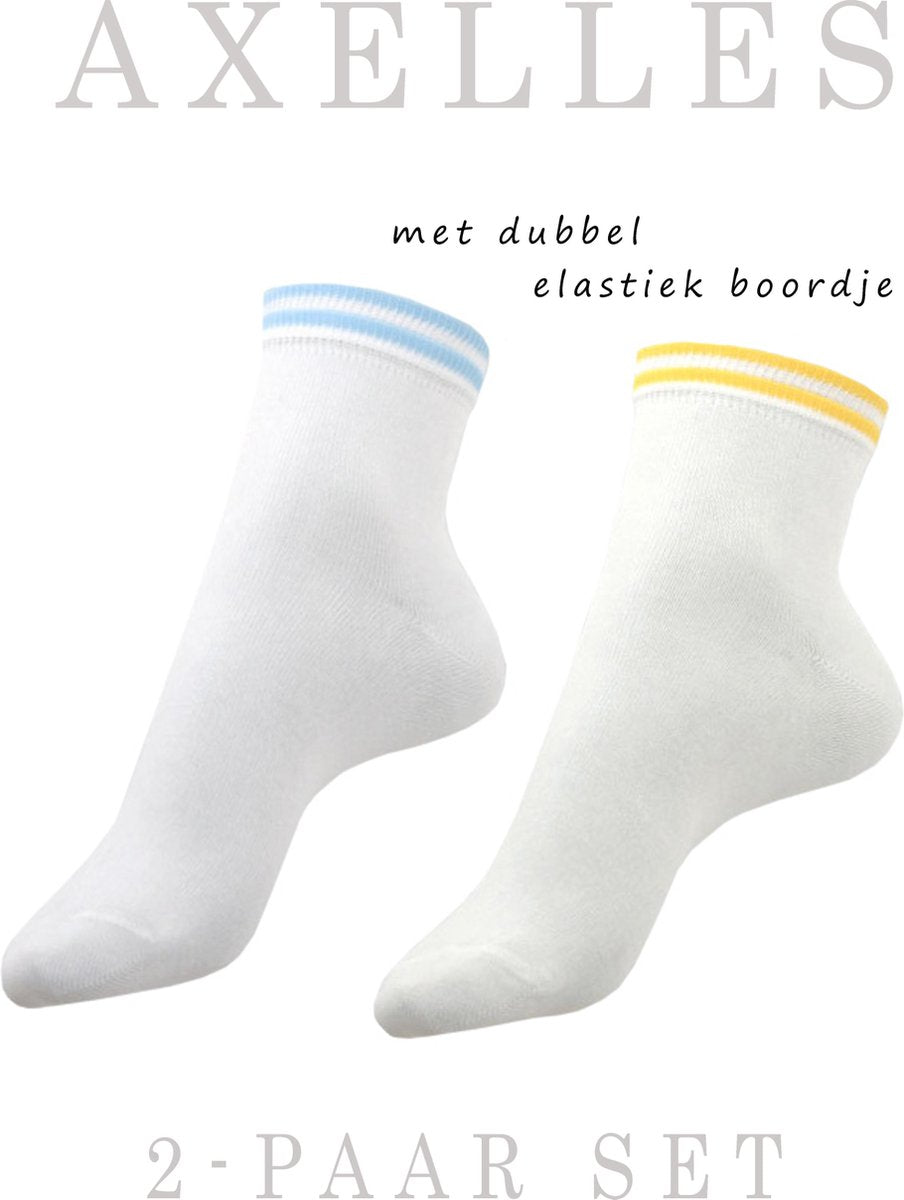 Witte enkelsokken dubbel elastisch boordje